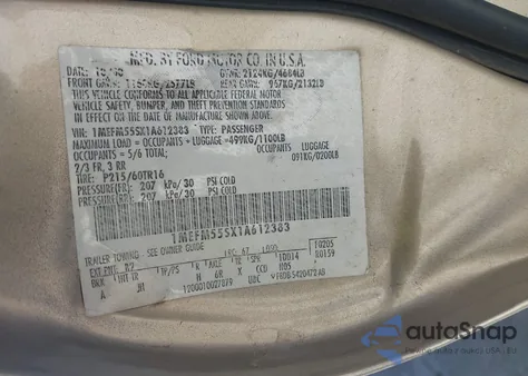 2001 Mercury Sable Ls Premium from USA, damaged, VIN 1MEFM55SX1A612383